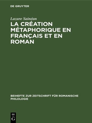 cover image of La création métaphorique en français et en roman